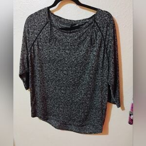 Attention Size XS  Gray Heather Relaxed Dolman Sleeve Sheer Top